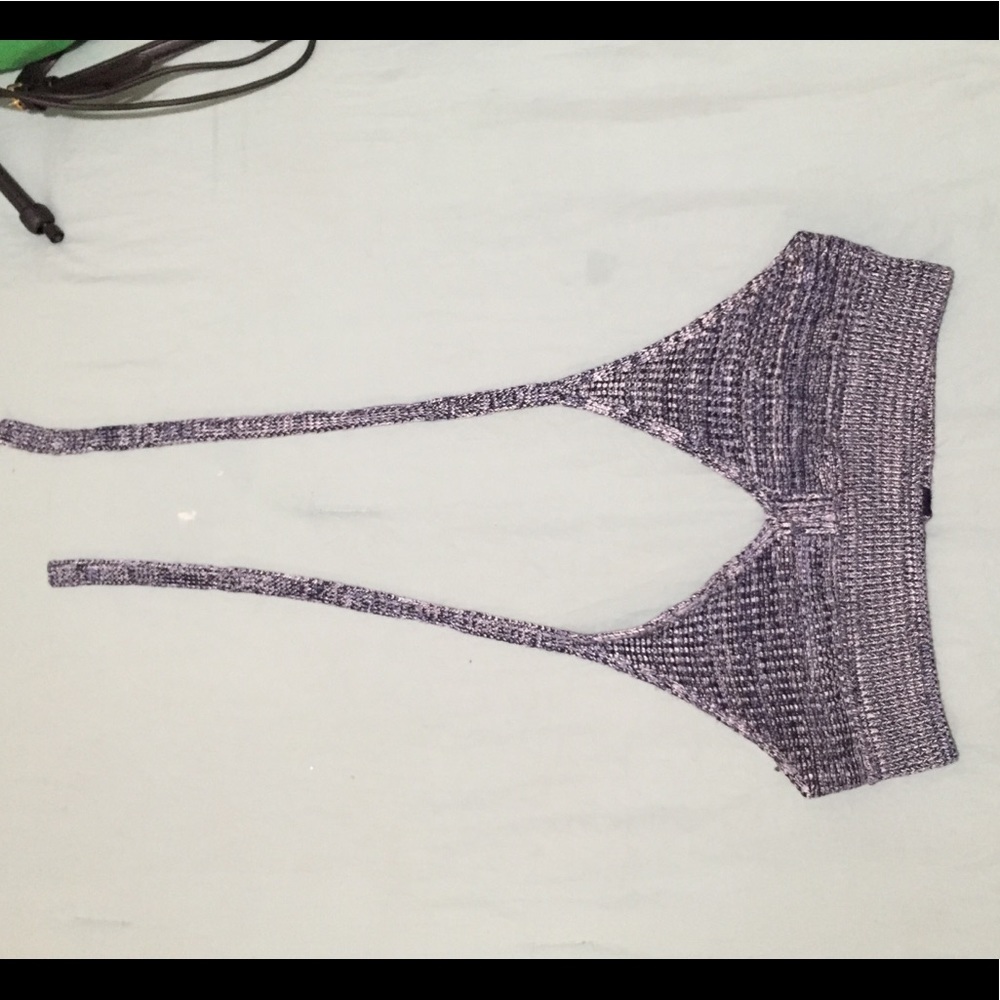 TOPSHOP gray crop top